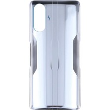 Azurtech Xiaomi Redmi K40 Gaming Uyumlu Arka Pil Batarya Kapağı Cam- Silver