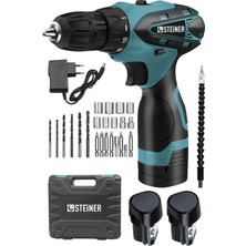 Normadia Güçlü 36V Metal Şanzımanlı Çift Akülü Vidalama Seti Mavi