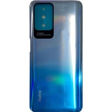 Azurtech Xiaomi Redmi Note 10 Uyumlu Arka Pil Batarya Kapağı+Yapıştırıcı Mavi Renk