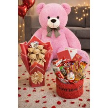 UltraMint Sevgililer Günü Peluş Ayı, Çikolata ve Buket Hediye Seti