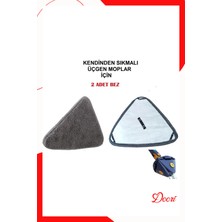 Kendinden Sıkmalı Üçgen Mop Yedek Bezleri, 2'li Paket, Temizlik Kolaylığı