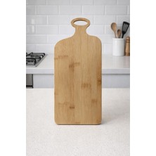 Buenos Buneos Saplı Bambu Kesim ve Sunum Tahtası Büyük Boy Doğal Bambu