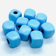 Normadia 10 Adet Açık Mavi Gök Mavi Cam Boncuk Hobi ve Takı Yapımı Için
