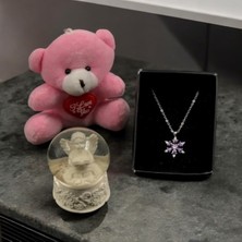 UltraMint Sevgililer Gününe Özel Sevimli Hediye Seti Ayıcık Anahtarlık Kolye