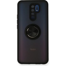 Alem Xiaomi Redmi 9 Kılıf Montreal Yüzüklü Silikon Kapak - Siyah