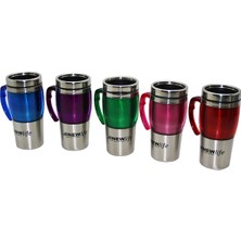 Veralya Uzun Krom - Renkli Termos Bardak 450ML.