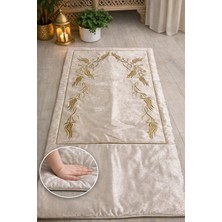 Hig Store Sırma Nakış Işlemeli Çeyizlik - Diz Ağrıtmaz / Ortopedik Arası Elyaf Dolgulu Seccade 80X120 Ebat