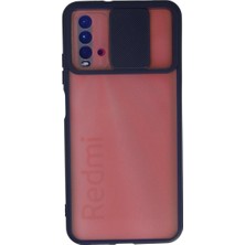 Alem Xiaomi Redmi 9t Kılıf Palm Buzlu Kamera Sürgülü Silikon - Lacivert