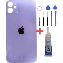 Azurtech iphone 12 Mini Mor Arka Pil Kapagı+Tamir Seti+Yapıştırıcı Hediye