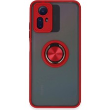 Alem Xiaomi Redmi Note 12S Kılıf Montreal Yüzüklü Silikon Kapak - Kırmızı