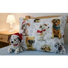 Taç Minik Köpekler Yastık Kılıfı 1 Adet 50X70 cm % 100 Pamuk