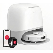 Roborock 75°c Sıcak Suyla Paspaslarını Yıkayan ve Kurutan Akıllı Robot Süpürge Çift Döner Moplu Leke Çıkarıcı Sistem 18.500 Pa Güç ve Halıda Mop Kaldırma Özellikli