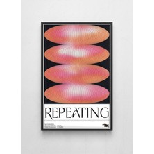 Lamazif Repeating Geometrik Soyut Desen Siyah Çerçeveli Duvar Tablosu 50×70 cm