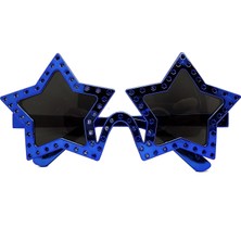 Epilons Mavi Renk Yıldız Şekil Parti Gözlüğü Retro
