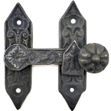 Epilons Antika Tarz Dekoratif Pirinç Kapı, Pencere Mandalı - 86X72 Mm, Oksit