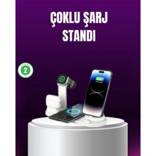 Epilons 15W Hızlı Şarj Destekli 4’ü 1 Arada Kablosuz Şarj Istasyonu