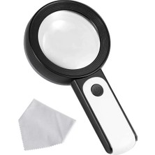 Epilons -30X -12IŞIKLI Büyüteç Taşınabilir Çıft Katmanlı Optik Cam Okuma Büyüteç 2290-18