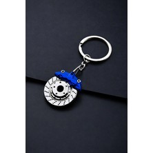 Stilix Garage  Disk Balata Anahtarlık Oto Metal Anahtarlık Mavi