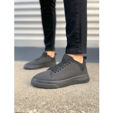 Zapatos JY204 Flex Bağcıklı Keten Kumaş Erkek Günlük Sneaker Ayakkabı Kst - Siyah