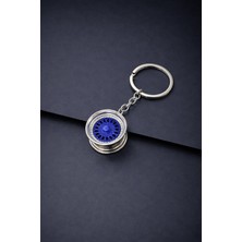 Stilix Garage Jant Tasarımlı Metal Anahtarlık Spor Araba Jant Görünümlü Premium Anahtarlık Gri Renk