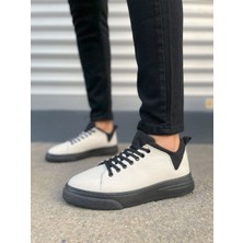 Zapatos JY204 Flex Bağcıklı Keten Kumaş Erkek Günlük Sneaker Ayakkabı Kst - Beyaz/siyah