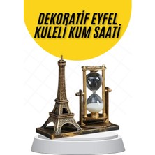 Epilons Dekoratif Eyfel Kulesi ve Kum Saati Vintage Tarzı Masa Süsü Biblo