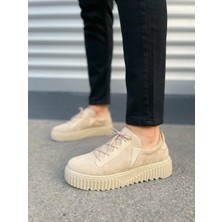 Zapatos JY502 Bold Bağcıklı Süet Erkek Günlük Sneaker Ayakkabı Skt - Krem