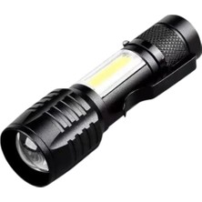 Epilons Wison WS-5454 Taktik El Feneri USB Şarj Edilebilir Kamp Feneri Cob Zumlanabilir Mini Taşınabilir El