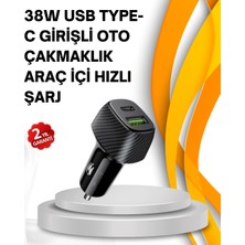 Epilons Kompakt Tasarımlı Type-C + USB Girişli Araç Şarj Başlığı
