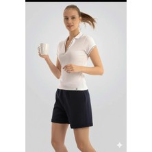 Joggy Şeritli Yaka Detaylı Şık Kadın T-Shirt