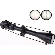 Epilons 3-9X40 Zoomlu Çıft Işıklı Av Tüfeği Dürbünü Montaj Kelepçeli