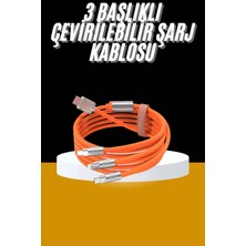 Epilons 120W 3 In 1 Uyumlu Silikon Şarj Kablosu Hızlı Şarj Kablosu