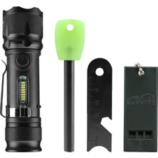 Epilons Fithome USB El Feneri Magnezyum Çubuğu Düdük Acil Durum Atı Kamp Seti