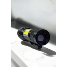 Epilons Şarjlı Metal Zoomlu El Feneri Işıldak Led Işık Taşınabilir El Lambası