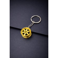 Stilix Garage Jant Tasarımlı Metal Anahtarlık Spor Araba Jant Görünümlü Premium Anahtarlık