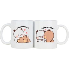 UltraMint 2'li Porselen Dudububu Kupa Seti, Sevgili ve Doğum Günü Hediyesi