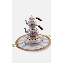 Adya Market Erzincan El Işleme Bakır Çaydanlık ve Kahvaltı Seti 12 Kişilik