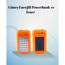 Epilons Gold Silver Güneş Enerjili Powerbank Işıldak – 10000 Mah, 32 Led, Çift Usb, Su Geçirmez
