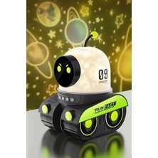 Epilons Robot Projeksiyon Gece Lambası Hoparlörlü Şarjlı Yıldızlı Gökyüzü Temalı LED Projeksiyon Lambası
