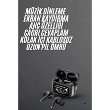 Epilons Kulak İçi Bluetooth Kulaklık Ekranlı Müzik Dinleme Çağrı Cevaplama Siyah