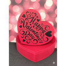 Bee3D Özel Tasarım Kalp Kutu - Sevgililer Gününe Özel "happy Valentine's Day" Yazılı Hediyelik Içine Kalıcı Not Yazılabilir