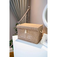 Epilons Kapaklı Püskül Detaylı Düzenleyici Çok Amaçlı Organizer Keçe Sepet (Mini) - 03495