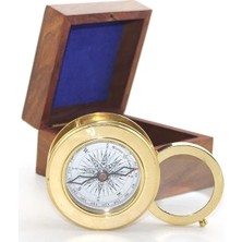 Epilons Ahşap Kutulu Pirinç Mercekli Pusula 16040