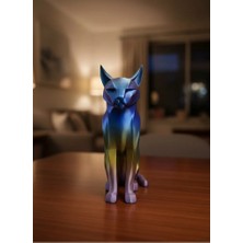 Epilons Rainbow Renkli Kedi Biblosu Dekoratif Masa ve Raf Süsü