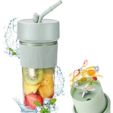 Epilons Mini Taşınabilir Mikser 350 ml Smoothie Makinesi Meyve Sıkacağı Şarj Edilebilir Blender Yeşil