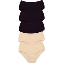 MiraLive 5 Adet Tutku Kadın Yüksek Bel Bato Kalın Lastik Külot S3