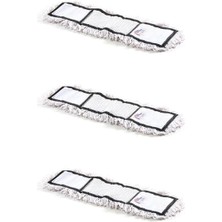 Yumuşak Pamuklu Nemli Palet Yedek Paspas, Beyaz, 3'lü Set