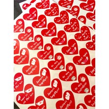 UltraMint Sevgililer Günü Serisi 45 Adet 4 cm Kalp Sticker Yapışkanlı Etiket