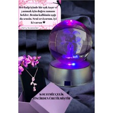 UltraMint 3D Çelik Kalp Gül ve Sevgili Çiftler Için Kar Küresi Seti