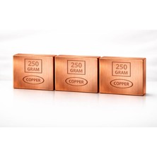 W-Design 3 Adet Külçe Saf Bakır 99,99 Cu 250 GR+250 GR+250 gr Toplam 750 gr